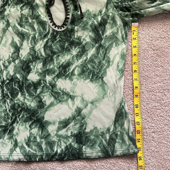 Fashion Bug Y2K Green Tie Dyed Long Sleeve Blouse Women’s Medium Boho Retro - Picture 7 of 7